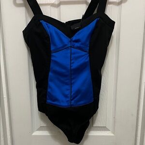 Bebe Black and Blue body con/suit.